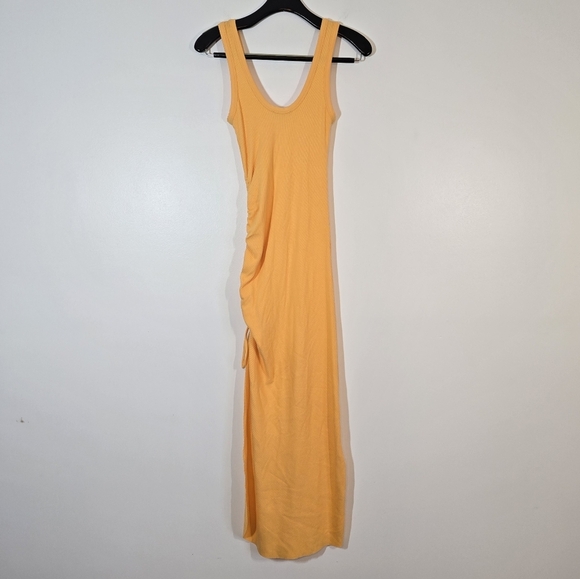 NWT The Range Alloy Ribbed Midi Sun Dress in Sunrise Ruched Small Sundress - Picture 5 of 9